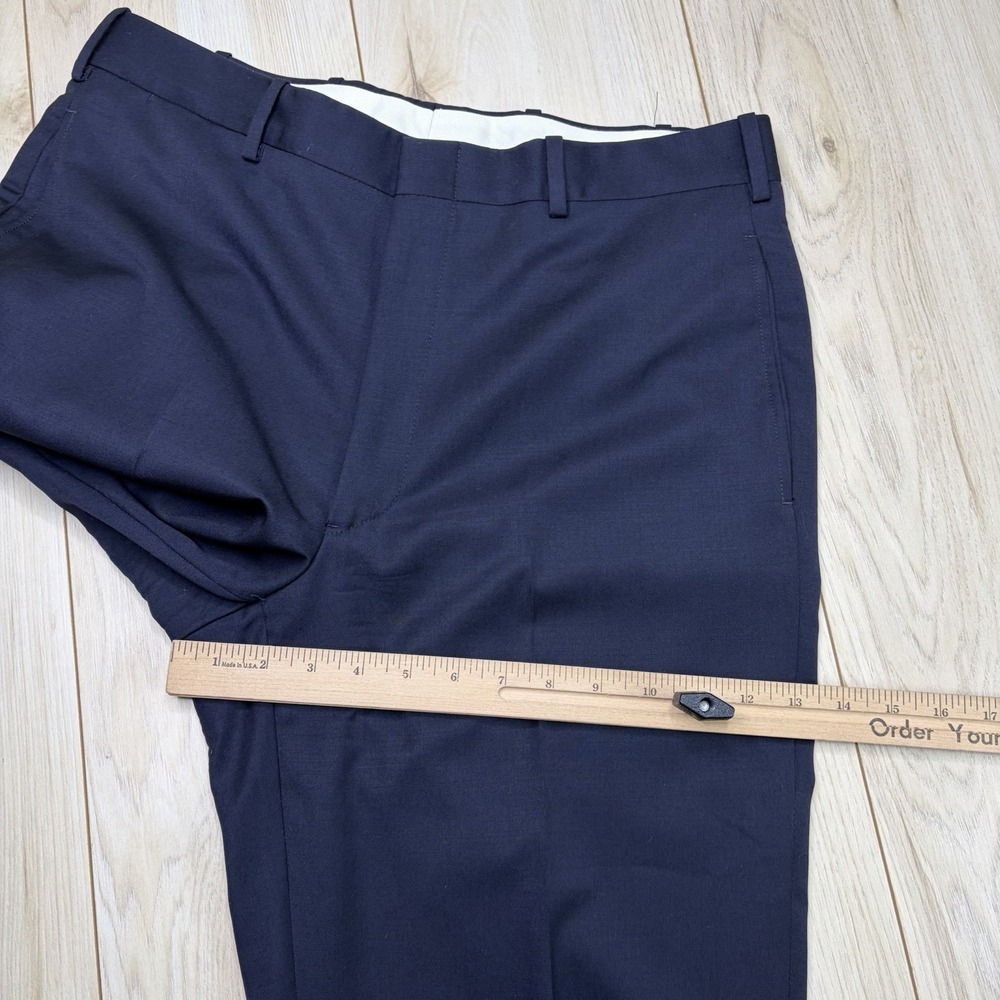 THE ANDOVER SHOP Navy Blue Twill Wool Dress Pants Mens 34x32 Straight Fit - Picture 15 of 15